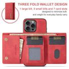 For iPhone 16 Pro DG.MING M1 Series 3-Fold Multi Card Wallet Leather Phone Case(Red) - 2