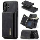 For iPhone 16 Plus DG.MING M1 Series 3-Fold Multi Card Wallet Leather Phone Case(Black) - 1