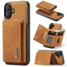 For iPhone 16 Plus DG.MING M1 Series 3-Fold Multi Card Wallet Leather Phone Case(Brown) - 1