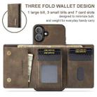 For iPhone 16 Plus DG.MING M1 Series 3-Fold Multi Card Wallet Leather Phone Case(Coffee) - 2