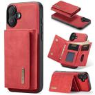 For iPhone 16 Plus DG.MING M1 Series 3-Fold Multi Card Wallet Leather Phone Case(Red) - 1