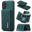 For iPhone 16 DG.MING M1 Series 3-Fold Multi Card Wallet Leather Phone Case(Green) - 1