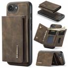 For iPhone 16e DG.MING M1 Series 3-Fold Multi Card Wallet Leather Phone Case(Coffee) - 1