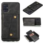 For Samsung Galaxy A31 Double Buckle PU + TPU Shockproof Magnetic Protective Case with Card Slot(Black) - 1
