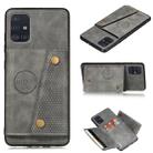 For Samsung Galaxy A31 Double Buckle PU + TPU Shockproof Magnetic Protective Case with Card Slot(Grey) - 1