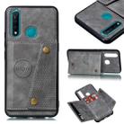 For vivo Y19 Double Buckle PU + TPU Shockproof Magnetic Protective Case with Card Slot(Grey) - 1