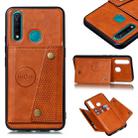 For vivo Y19 Double Buckle PU + TPU Shockproof Magnetic Protective Case with Card Slot(Light Brown) - 1