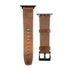 For Apple Watch Ultra 49mm Retro Texture Leather Watch Band(Brown) - 1