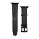 For Apple Watch 9 45mm Retro Texture Leather Watch Band(Black) - 1