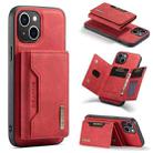 For iPhone 15 Plus DG.MING M2 Series 3-Fold Card Bag Wallet Leather Phone Case(Red) - 1