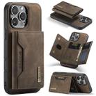 For iPhone 16 Pro Max DG.MING M2 Series 3-Fold Card Bag Wallet Leather Phone Case(Coffee) - 1