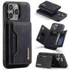 For iPhone 16 Pro DG.MING M2 Series 3-Fold Card Bag Wallet Leather Phone Case(Black) - 1