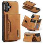 For iPhone 16 Plus DG.MING M2 Series 3-Fold Card Bag Wallet Leather Phone Case(Brown) - 1