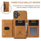 For iPhone 16 Plus DG.MING M2 Series 3-Fold Card Bag Wallet Leather Phone Case(Brown) - 2