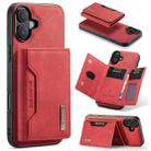 For iPhone 16 Plus DG.MING M2 Series 3-Fold Card Bag Wallet Leather Phone Case(Red) - 1