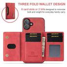 For iPhone 16 Plus DG.MING M2 Series 3-Fold Card Bag Wallet Leather Phone Case(Red) - 2