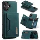 For iPhone 16 Plus DG.MING M2 Series 3-Fold Card Bag Wallet Leather Phone Case(Green) - 1