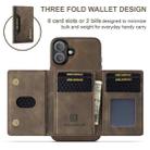 For iPhone 16 DG.MING M2 Series 3-Fold Card Bag Wallet Leather Phone Case(Coffee) - 2