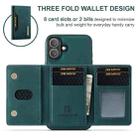 For iPhone 16 DG.MING M2 Series 3-Fold Card Bag Wallet Leather Phone Case(Green) - 2