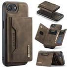For iPhone 16e DG.MING M2 Series 3-Fold Card Bag Wallet Leather Phone Case(Coffee) - 1