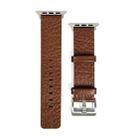 For Apple Watch SE 2023 44mm Buffalo Leather Watch Band(Brown) - 1