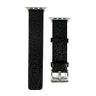 For Apple Watch 9 45mm Buffalo Leather Watch Band(Black) - 1