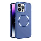 For iPhone 15 Pro CD Texture MagSafe Frosted Translucent Phone Case(Royal Blue) - 1