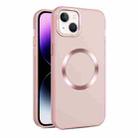 For iPhone 15 Plus CD Texture MagSafe Frosted Translucent Phone Case(Pink) - 1
