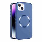 For iPhone 14 Plus CD Texture MagSafe Frosted Translucent Phone Case(Royal Blue) - 1