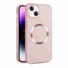 For iPhone 14 Plus CD Texture MagSafe Frosted Translucent Phone Case(Pink) - 1