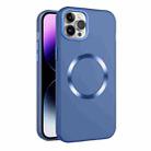 For iPhone 12 Pro Max CD Texture MagSafe Frosted Translucent Phone Case(Royal Blue) - 1