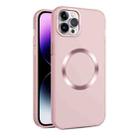 For iPhone 12 Pro Max CD Texture MagSafe Frosted Translucent Phone Case(Pink) - 1