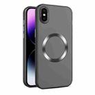 For iPhone XS / X CD Texture MagSafe Frosted Translucent Phone Case(Black) - 1