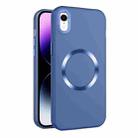 For iPhone XR CD Texture MagSafe Frosted Translucent Phone Case(Royal Blue) - 1