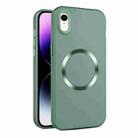 For iPhone XR CD Texture MagSafe Frosted Translucent Phone Case(Green) - 1