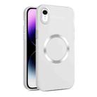 For iPhone XR CD Texture MagSafe Frosted Translucent Phone Case(White) - 1