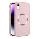 For iPhone XR CD Texture MagSafe Frosted Translucent Phone Case(Pink) - 1