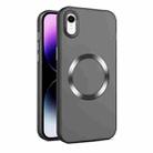 For iPhone XR CD Texture MagSafe Frosted Translucent Phone Case(Black) - 1