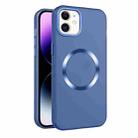 For iPhone 11 CD Texture MagSafe Frosted Translucent Phone Case(Royal Blue) - 1