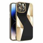 For iPhone 12 Pro S-shaped CD Pattern Electroplated TPU Phone Case with Lens Film(Black) - 1