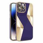 For iPhone 11 Pro S-shaped CD Pattern Electroplated TPU Phone Case with Lens Film(Dark Purple) - 1