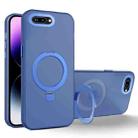 For iPhone 8 Plus / 7 Plus MagSafe Metal Holder Frosted Translucent Phone Case(Royal Blue) - 1