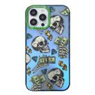 For iPhone 14 Pro Max Aurora Series Painted Pattern Phone Case(Skull) - 1