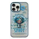 For iPhone 15 Pro Aurora Series Painted Pattern Phone Case(Glasses Girl) - 1