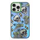 For iPhone 15 Pro Aurora Series Painted Pattern Phone Case(Skull) - 1