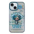 For iPhone 15 Aurora Series Painted Pattern Phone Case(Glasses Girl) - 1