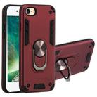 For iPhone SE 2022 / SE 2020 / 8 / 7 2 in 1 Armour Series PC + TPU Protective Case with Ring Holder(Wnie Red) - 1