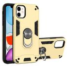 For iPhone 11 2 in 1 Armour Series PC + TPU Protective Case with Ring Holder(Gold) - 1