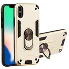 For iPhone X / XS 2 in 1 Armour Series PC + TPU Protective Case with Ring Holder(Gold) - 1