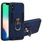 For iPhone X / XS 2 in 1 Armour Series PC + TPU Protective Case with Ring Holder(Royal Blue) - 1